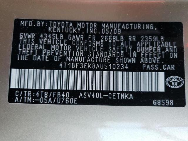 Photo 9 VIN: 4T1BF3EK8AU510234 - TOYOTA CAMRY BASE 