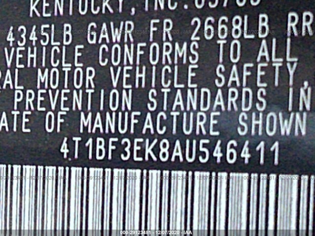 Photo 8 VIN: 4T1BF3EK8AU546411 - TOYOTA CAMRY 