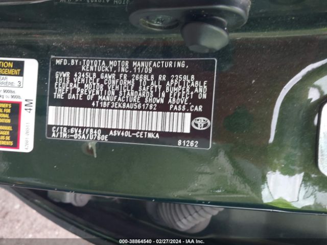 Photo 8 VIN: 4T1BF3EK8AU561782 - TOYOTA CAMRY 