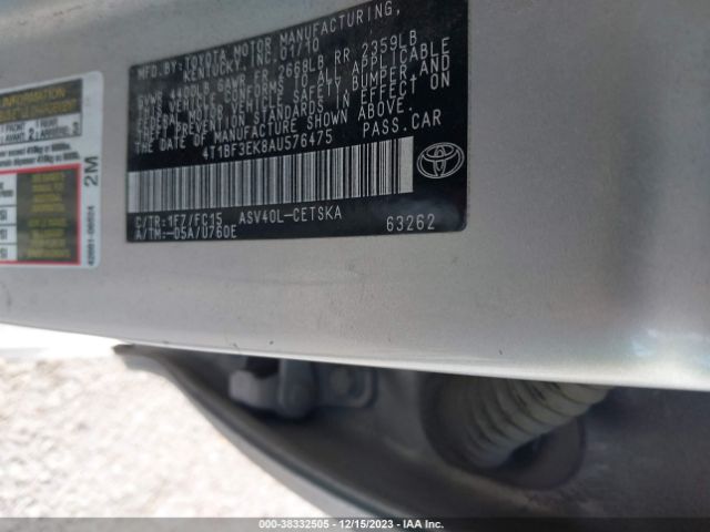 Photo 8 VIN: 4T1BF3EK8AU576475 - TOYOTA CAMRY 