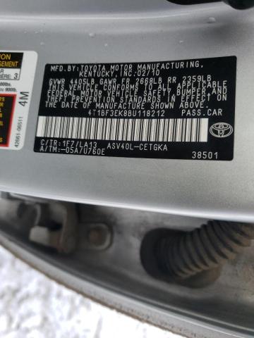 Photo 12 VIN: 4T1BF3EK8BU118212 - TOYOTA CAMRY BASE 