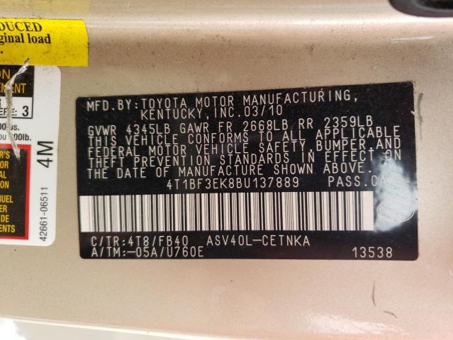 Photo 11 VIN: 4T1BF3EK8BU137889 - TOYOTA CAMRY BASE 