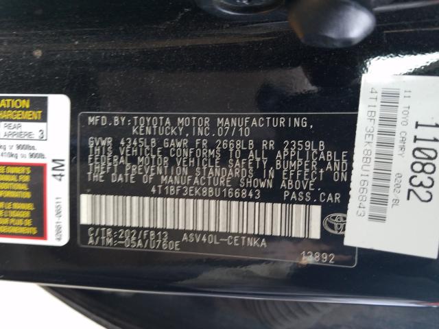 Photo 9 VIN: 4T1BF3EK8BU166843 - TOYOTA CAMRY BASE 