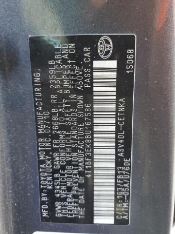 Photo 11 VIN: 4T1BF3EK8BU167586 - TOYOTA CAMRY BASE 