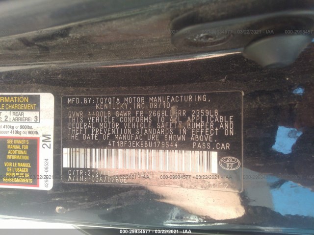 Photo 8 VIN: 4T1BF3EK8BU179544 - TOYOTA CAMRY 