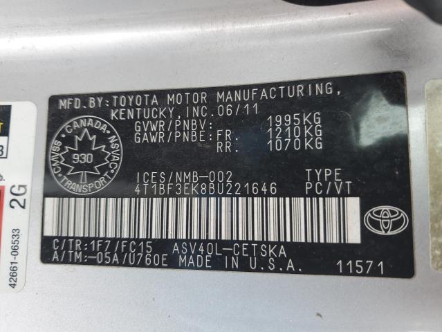 Photo 11 VIN: 4T1BF3EK8BU221646 - TOYOTA CAMRY 