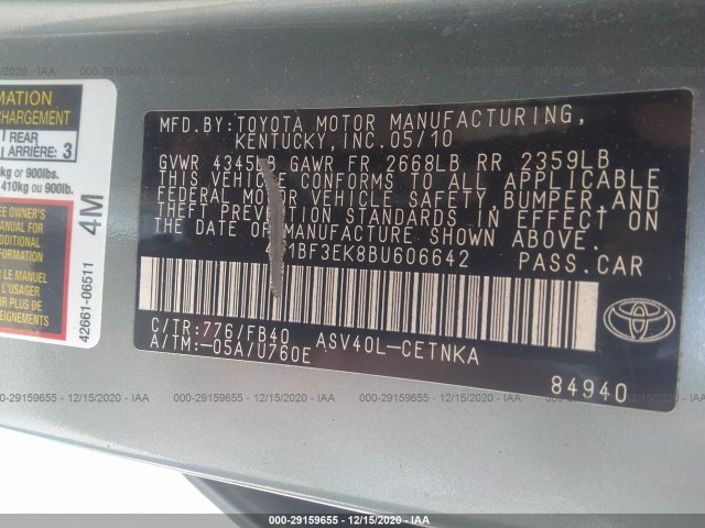 Photo 8 VIN: 4T1BF3EK8BU606642 - TOYOTA CAMRY 