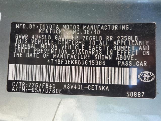 Photo 11 VIN: 4T1BF3EK8BU615986 - TOYOTA CAMRY BASE 