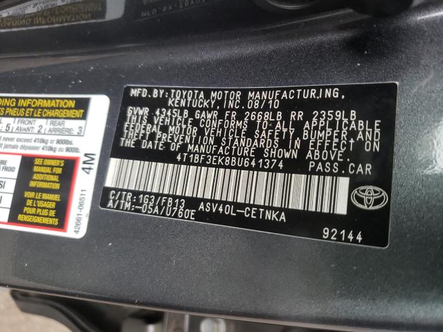 Photo 9 VIN: 4T1BF3EK8BU641374 - TOYOTA CAMRY BASE 