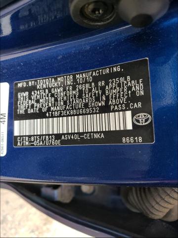 Photo 9 VIN: 4T1BF3EK8BU669532 - TOYOTA CAMRY BASE 