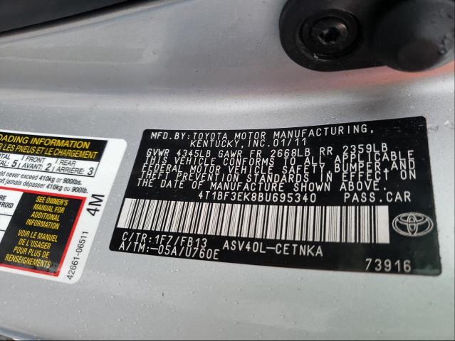 Photo 9 VIN: 4T1BF3EK8BU695340 - TOYOTA CAMRY BASE 