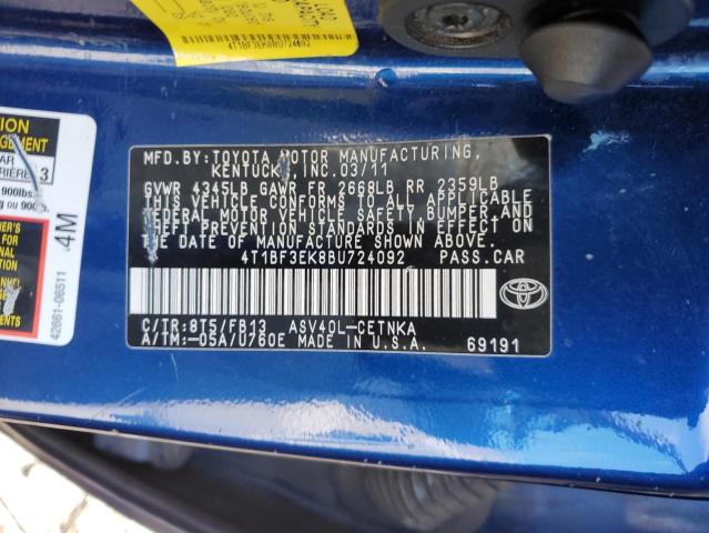 Photo 11 VIN: 4T1BF3EK8BU724092 - TOYOTA CAMRY 