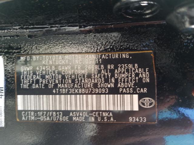 Photo 9 VIN: 4T1BF3EK8BU739093 - TOYOTA CAMRY BASE 