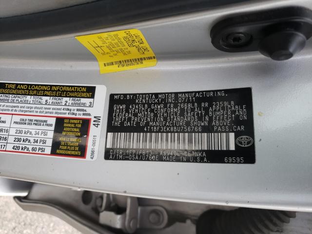 Photo 9 VIN: 4T1BF3EK8BU756766 - TOYOTA CAMRY BASE 