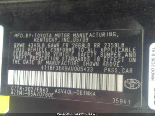 Photo 8 VIN: 4T1BF3EK9AU005433 - TOYOTA CAMRY 