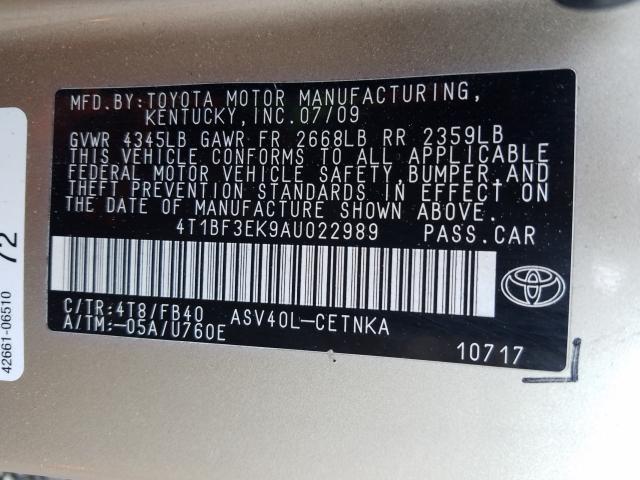 Photo 9 VIN: 4T1BF3EK9AU022989 - TOYOTA CAMRY BASE 