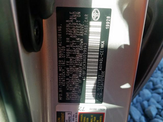 Photo 9 VIN: 4T1BF3EK9AU029943 - TOYOTA CAMRY BASE 