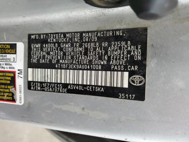 Photo 11 VIN: 4T1BF3EK9AU041008 - TOYOTA CAMRY BASE 