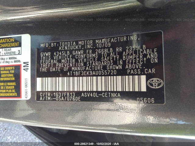 Photo 8 VIN: 4T1BF3EK9AU055720 - TOYOTA CAMRY 