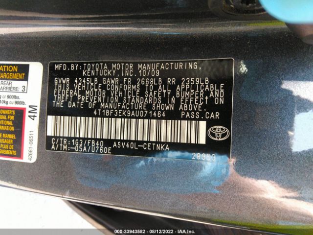 Photo 8 VIN: 4T1BF3EK9AU071464 - TOYOTA CAMRY 