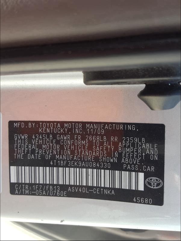 Photo 9 VIN: 4T1BF3EK9AU084330 - TOYOTA CAMRY BASE 