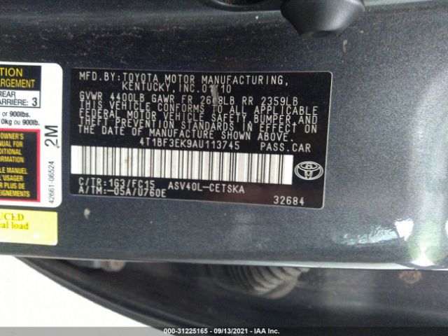 Photo 8 VIN: 4T1BF3EK9AU113745 - TOYOTA CAMRY 