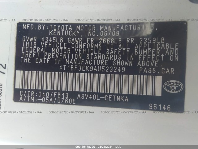 Photo 8 VIN: 4T1BF3EK9AU523249 - TOYOTA CAMRY 