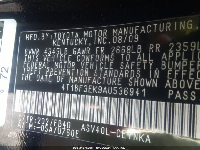 Photo 8 VIN: 4T1BF3EK9AU536941 - TOYOTA CAMRY 