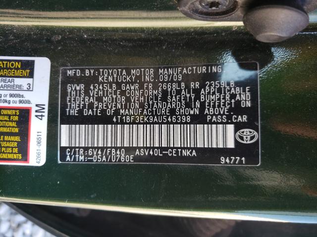 Photo 9 VIN: 4T1BF3EK9AU546398 - TOYOTA CAMRY BASE 