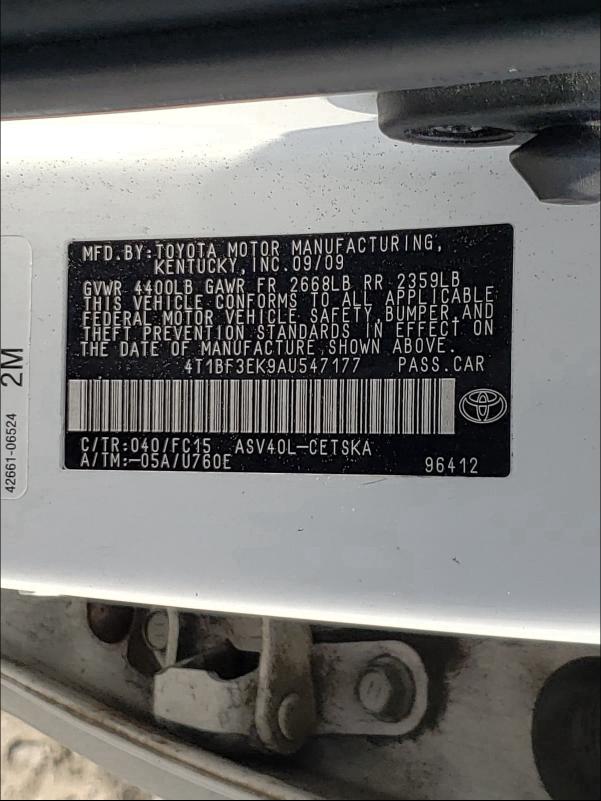 Photo 9 VIN: 4T1BF3EK9AU547177 - TOYOTA CAMRY BASE 