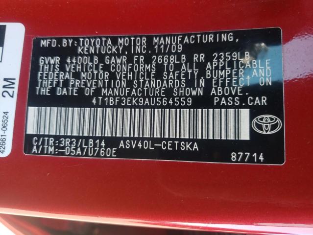 Photo 11 VIN: 4T1BF3EK9AU564559 - TOYOTA CAMRY BASE 