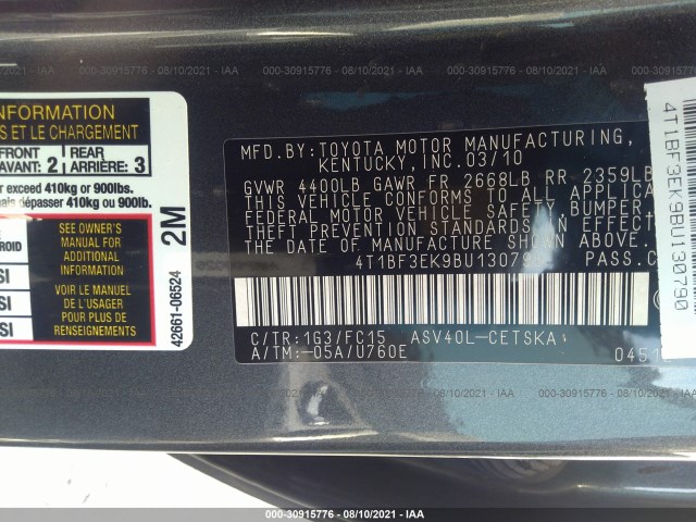 Photo 8 VIN: 4T1BF3EK9BU130790 - TOYOTA CAMRY 