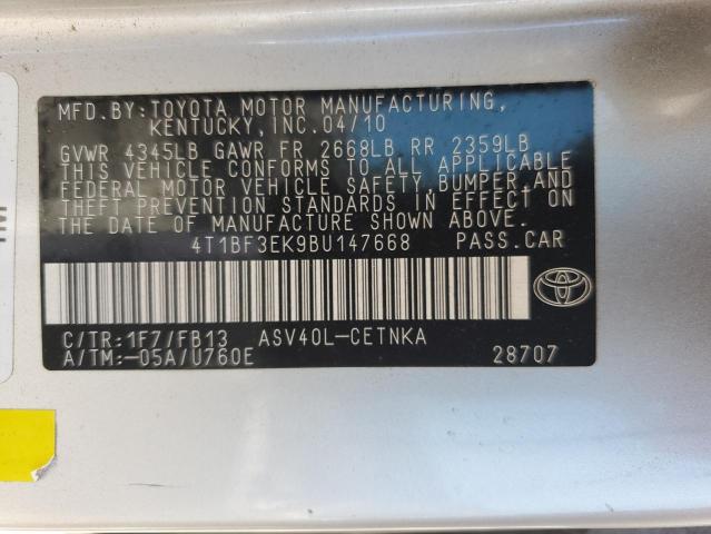 Photo 11 VIN: 4T1BF3EK9BU147668 - TOYOTA CAMRY BASE 