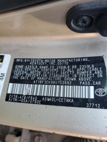 Photo 11 VIN: 4T1BF3EK9BU152692 - TOYOTA CAMRY BASE 