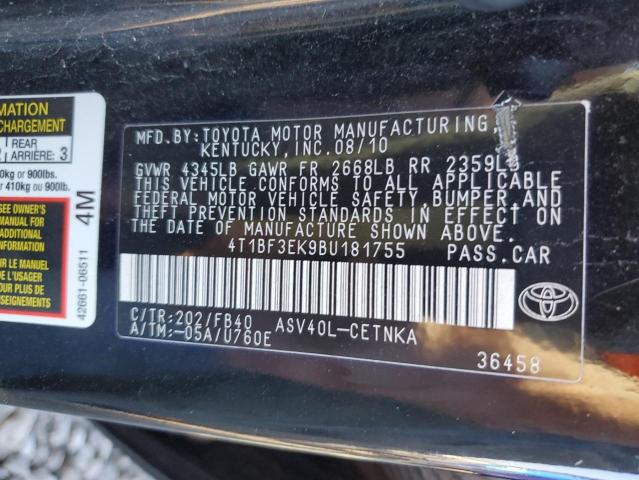 Photo 11 VIN: 4T1BF3EK9BU181755 - TOYOTA CAMRY BASE 