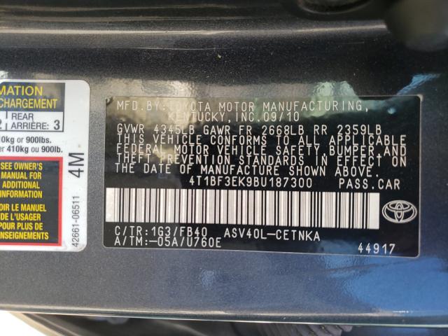 Photo 9 VIN: 4T1BF3EK9BU187300 - TOYOTA CAMRY BASE 