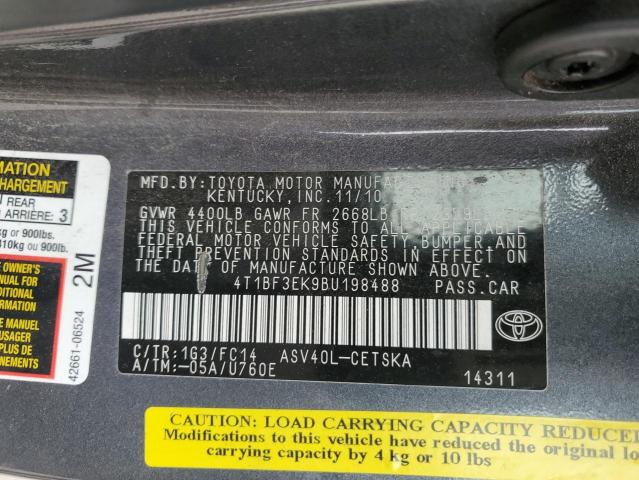 Photo 12 VIN: 4T1BF3EK9BU198488 - TOYOTA CAMRY 