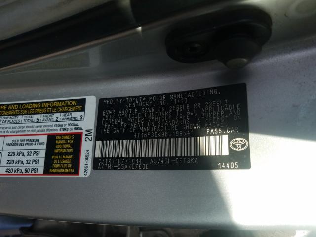 Photo 9 VIN: 4T1BF3EK9BU198541 - TOYOTA CAMRY BASE 