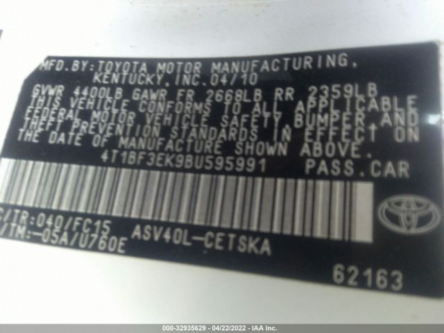 Photo 8 VIN: 4T1BF3EK9BU595991 - TOYOTA CAMRY 