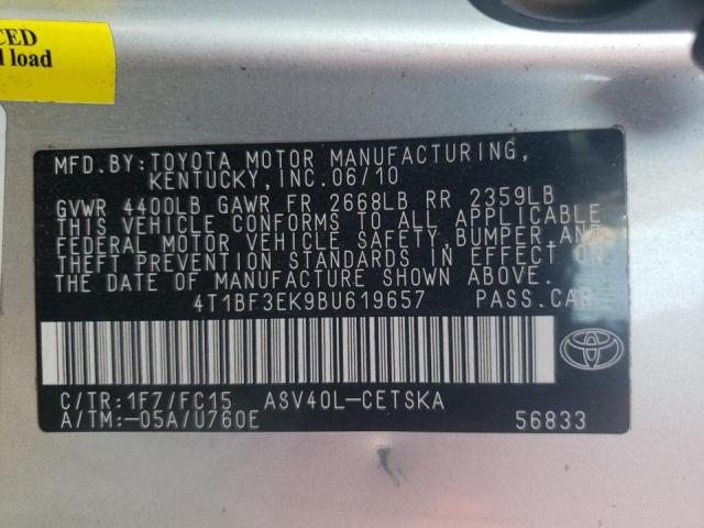 Photo 11 VIN: 4T1BF3EK9BU619657 - TOYOTA CAMRY BASE 