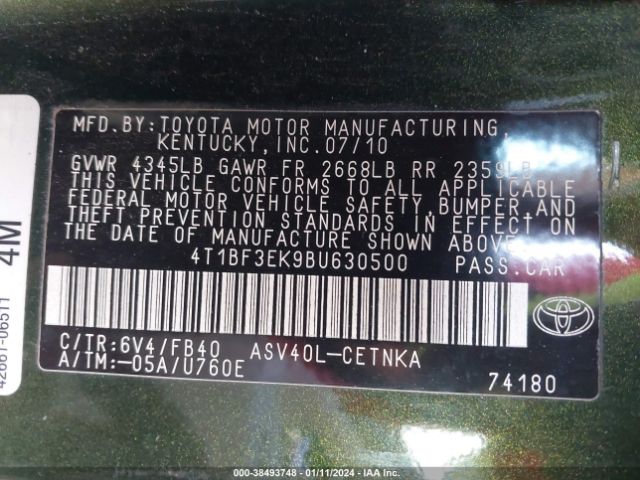 Photo 8 VIN: 4T1BF3EK9BU630500 - TOYOTA CAMRY 