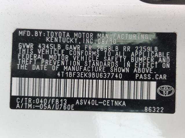 Photo 11 VIN: 4T1BF3EK9BU637740 - TOYOTA CAMRY BASE 