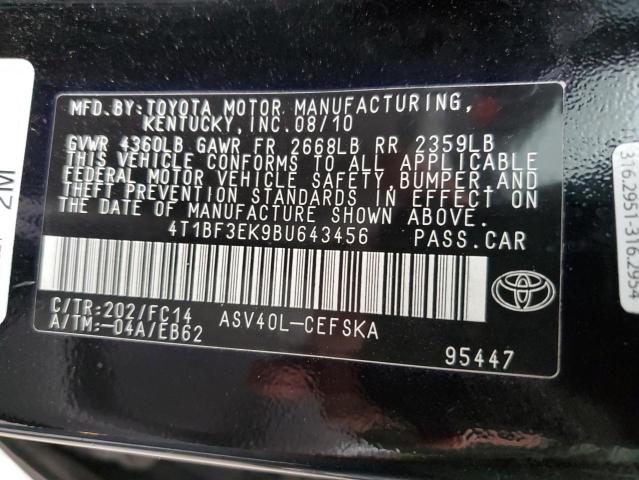 Photo 11 VIN: 4T1BF3EK9BU643456 - TOYOTA CAMRY BASE 