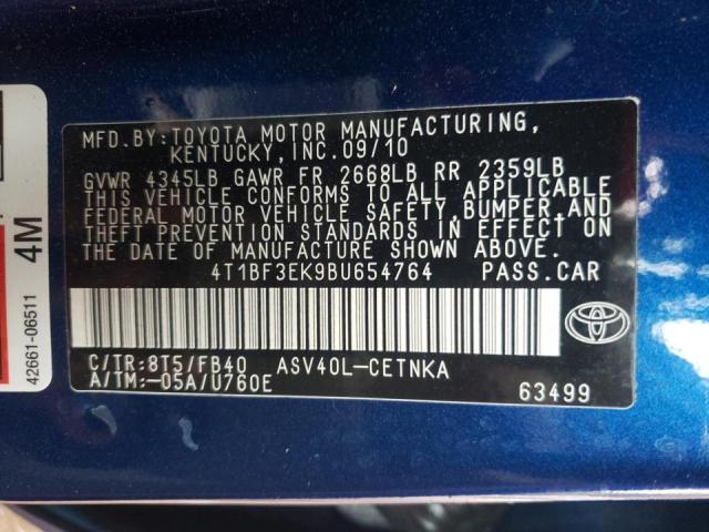 Photo 9 VIN: 4T1BF3EK9BU654764 - TOYOTA CAMRY BASE 