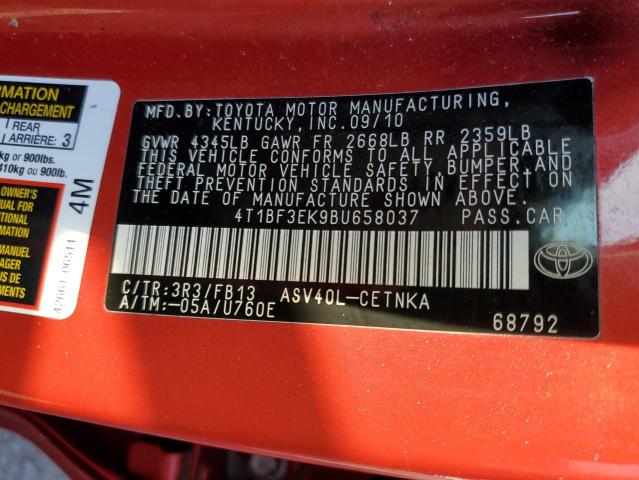 Photo 9 VIN: 4T1BF3EK9BU658037 - TOYOTA CAMRY BASE 