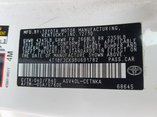 Photo 9 VIN: 4T1BF3EK9BU691782 - TOYOTA CAMRY BASE 