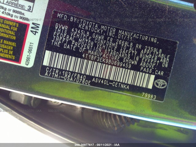 Photo 8 VIN: 4T1BF3EK9BU699459 - TOYOTA CAMRY 