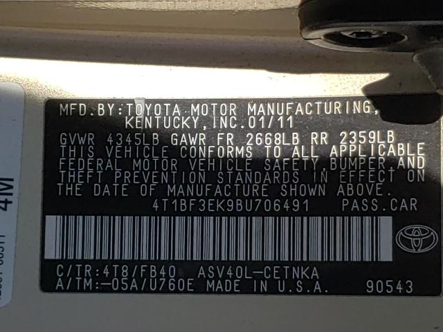 Photo 9 VIN: 4T1BF3EK9BU706491 - TOYOTA CAMRY BASE 