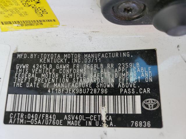 Photo 11 VIN: 4T1BF3EK9BU728796 - TOYOTA CAMRY 