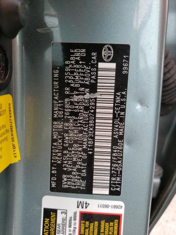 Photo 12 VIN: 4T1BF3EK9BU742956 - TOYOTA CAMRY 